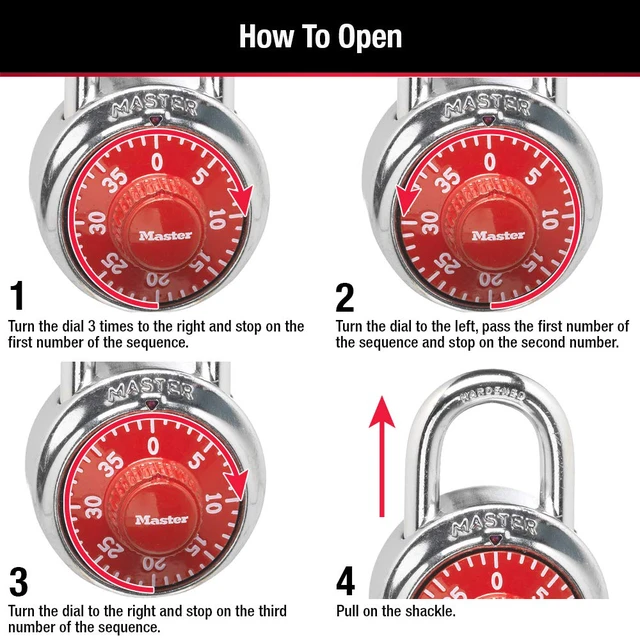 Alt view image 5 of 7 - 1505D Locker Lock Combination Padlock, 1 Pack, Colors May Vary