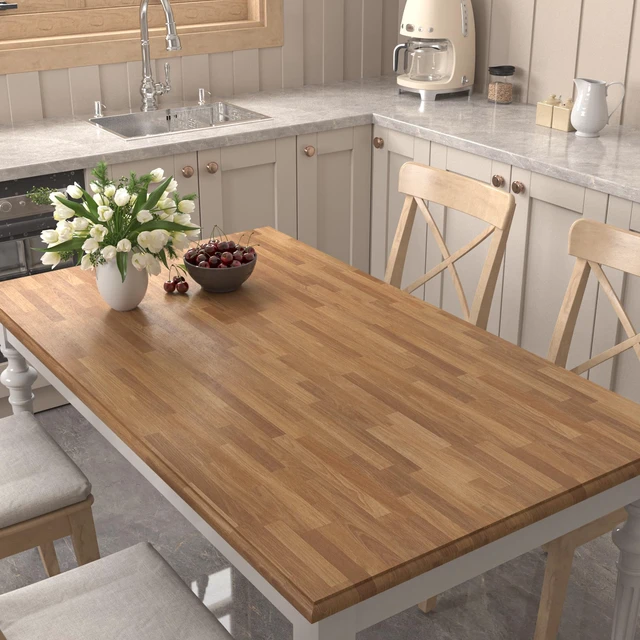 Alt view image 2 of 6 - 24x200 Inch Butcher Block Contact Paper Peel and Stick Countertop Contact Paper Butcher Block Kitchen Counter Cover Vinyl Wrap Waterproof Wood Countertop Vinyl Wrap Butcherblock Cover Papers
