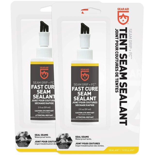 Alt view image 2 of 7 - Seam Grip FC Fast Cure Sealant for Sealing Seams on Tents, Rainflies, Shelters, Awnings, Tarps and Pop-ups Made of Nylon, Vinyl, Clear, 2 fl oz, 2 Pack