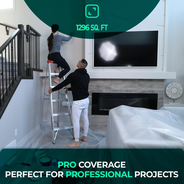 Alt view image 4 of 6 - CS 12 Pack Clear Plastic Drop Cloth for Painting & Decorating, 12x9Ft Each Light 0.4 mil, painters plastic sheeting, clear plastic sheet and furniture covers, painting supplies, clear tarp and tarps
