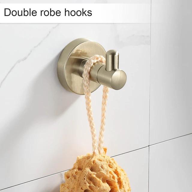 Alt view image 5 of 6 - Bathroom Accessory Set Brushed Gold 4 Pieces Towel Rack Set