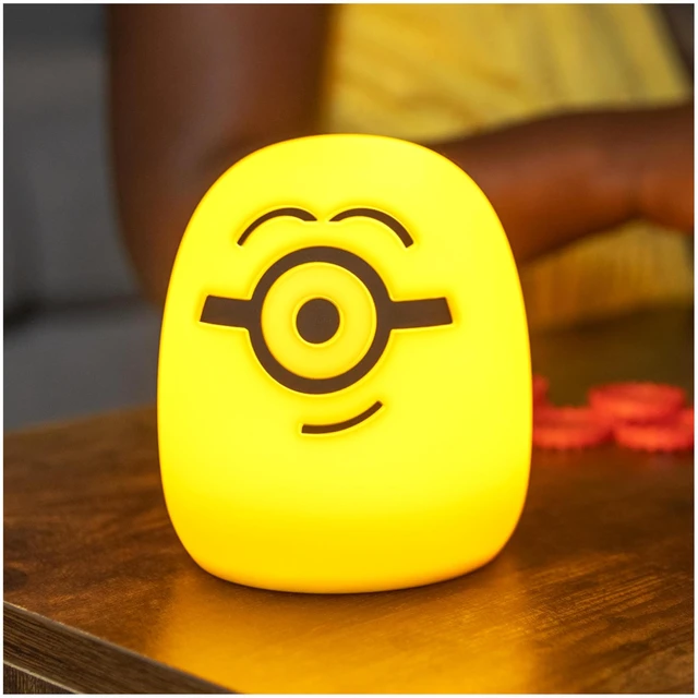 Main image of Squish'ems Minions Night Light for Kids, Soft Silicone Dimmable Kids Bedside Lamp, Light for Kids Room, Bedroom, and Playroom, USB Powered with AAA Battery Option