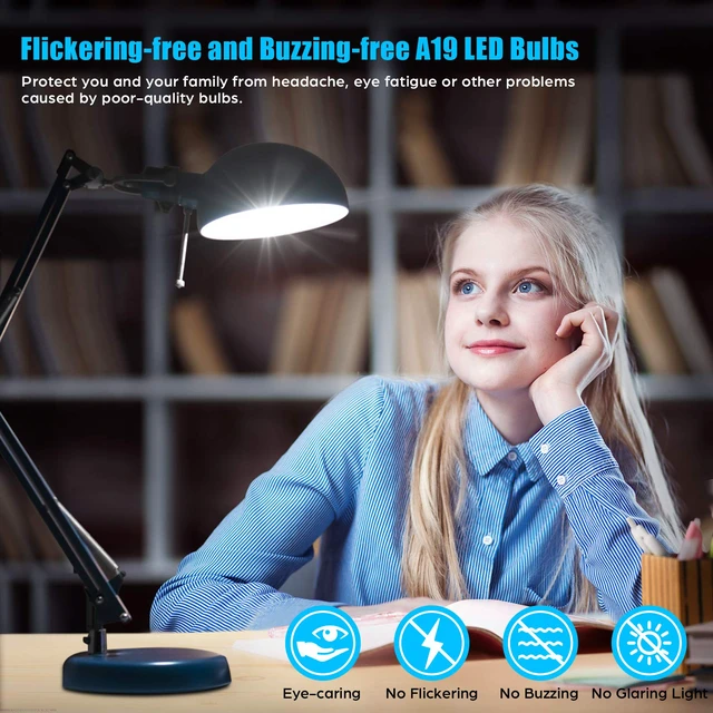 Alt view image 2 of 7 - LED Light Bulbs 100 Watt Equivalent 1500 lumens, A19 5000K Daylight White Non-Dimmable, Super Bright No Flicker E26 Standard Base, 13W Lightbulb for Bedroom, Living Room, Office Lighting, 24 Packs