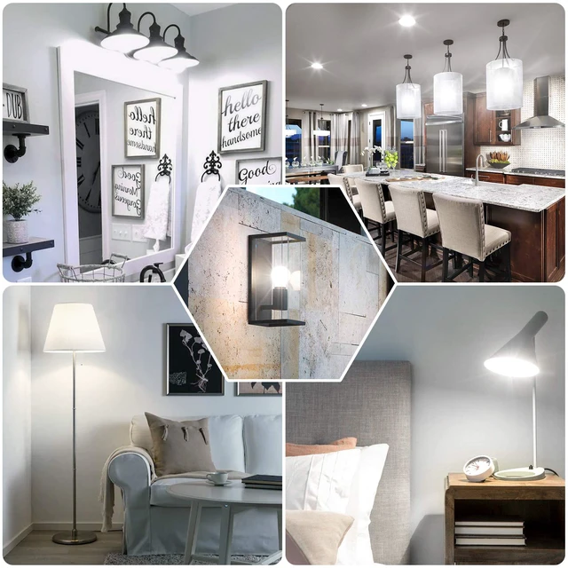 Alt view image 7 of 7 - LED Light Bulbs 100 Watt Equivalent 1500 lumens, A19 5000K Daylight White Non-Dimmable, Super Bright No Flicker E26 Standard Base, 13W Lightbulb for Bedroom, Living Room, Office Lighting, 24 Packs