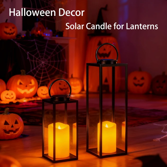 Alt view image 5 of 7 - Solar Flameless Candles Outdoor, 6Pcs Solar Rechargeable Candles IP65 Waterproof, Auto On/Off Flickering Glow Dusk to Dawn, Replaceable Battery, Outdoor Solar Lights Holiday Decor for Garden