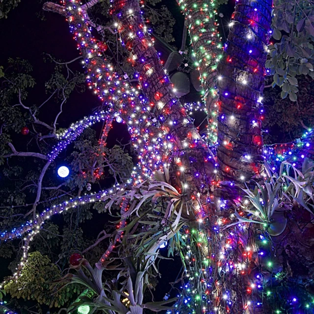 Alt view image 2 of 7 - 200 LED 66FT Fairy String Lights, July 4th Patriotic Light with 8 Lighting Modes, Mini Lights Plug in for Indoor Outdoor Independence Day Tree Holiday Party Decor, Red Blue & White