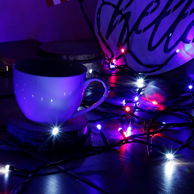Alt view image 7 of 7 - 200 LED 66FT Fairy String Lights, July 4th Patriotic Light with 8 Lighting Modes, Mini Lights Plug in for Indoor Outdoor Independence Day Tree Holiday Party Decor, Red Blue & White