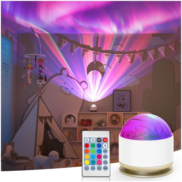 Main image of Northern Lights Projector, 13 Colors Aurora Night Light Projector for Bedroom, 3 Timers, Remote Galaxy Light Projector, Memory Function Dimmable Mood Lighting for Playroom Kids Teen Girl Gift