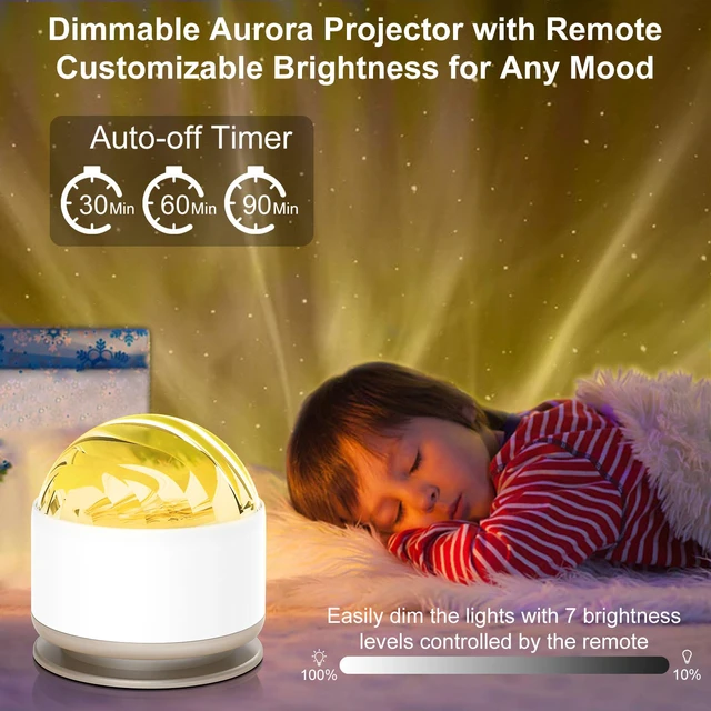 Alt view image 3 of 7 - Northern Lights Projector, 13 Colors Aurora Night Light Projector for Bedroom, 3 Timers, Remote Galaxy Light Projector, Memory Function Dimmable Mood Lighting for Playroom Kids Teen Girl Gift