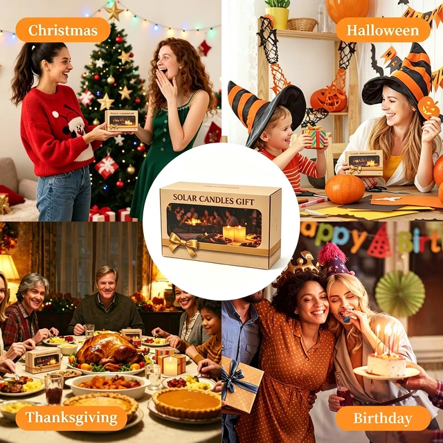 Alt view image 6 of 7 - Solar Flameless Candles Outdoor, 6Pcs Solar Rechargeable Candles IP65 Waterproof, Auto On/Off Flickering Glow Dusk to Dawn, Replaceable Battery, Outdoor Solar Lights Holiday Decor for Garden