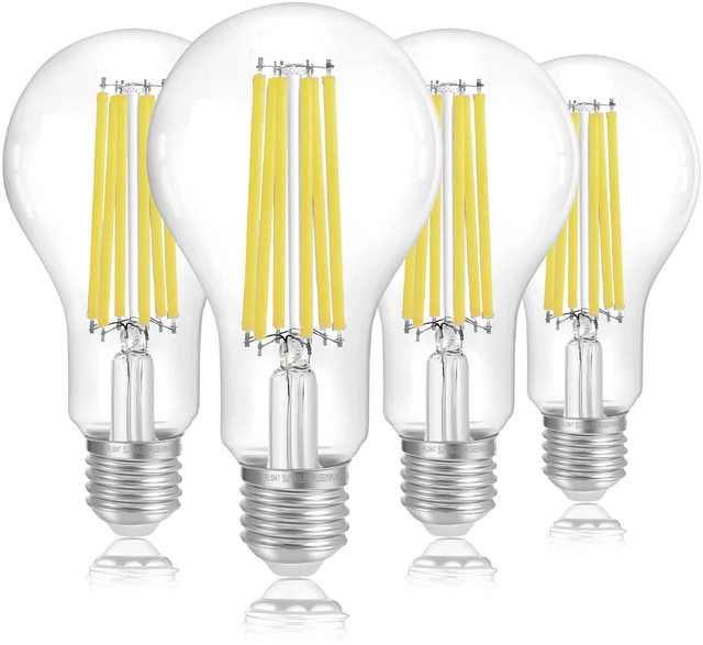 Main image of 150W Eq Dimmable A23 LED, 2650LM, 5000K, E26, 4P 18W, clear glass, vintage filament, instant on, no flicker, for table lamps, kitchen, garage, workshop