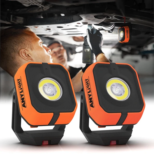 Main image of Work Light, Magnetic Rechargeable Light with 4 Modes, 150°Rotation 1200LM Waterproof Portable Light with 360° Rotating Hook for Emergency Car Repair, Outdoor Work (2 Packs Upgrade)