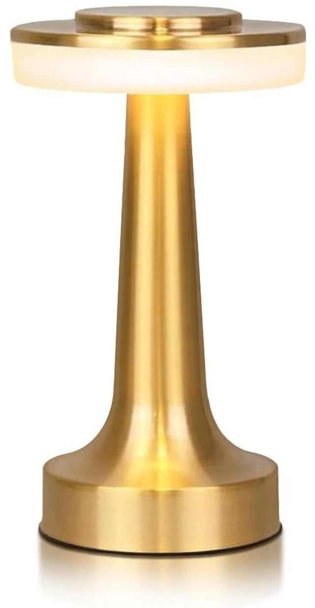 Main image of Cordless Metal Desk Lamp, Touch Sensor Control LED Table Lamp,3 Color Stepless Dimmable Battery Powered Lamp for Living Room, Dorm, Home Office (Gold)