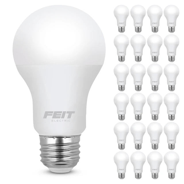 Alt view image 2 of 7 - A19 LED Light Bulbs, 60W Equivalent, Non-Dimmable, 800 Lumens, E26 Standard Base, 2700K Soft White, 80 CRI, 10 Year, Energy Efficient, 24 Pack, A800830/10KLED/MP/24