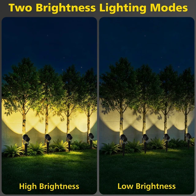 Alt view image 5 of 7 - 4-in-1 Solar Spotlights Outdoor Waterproof, Dusk to Dawn, Warm IP65 Waterproof, 2 Lighting Modes, Auto ON/OFF 5W Solar Lights with Separate Panel for Garden, Yard, Driveway, Pool Area