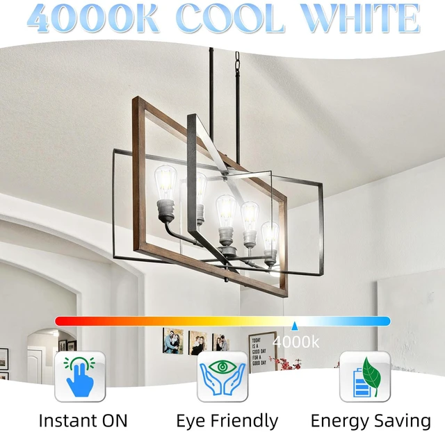 Alt view image 3 of 7 - Edison Bulbs, E26 LED Bulb 60 watt Equivalent, Cool White 4000K 12 Pack, Non-Dimmable Edison Light Bulbs, E26 Medium Base, 6W 600LM, E26 Bulb, 90+ CRI, ST58 Vintage Light Bulb, Clear Glass