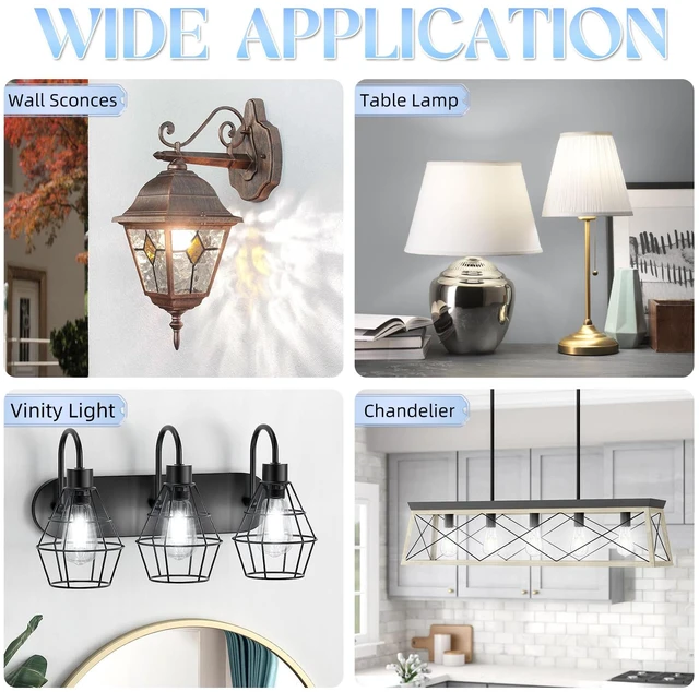Alt view image 7 of 7 - Edison Bulbs, E26 LED Bulb 60 watt Equivalent, Cool White 4000K 12 Pack, Non-Dimmable Edison Light Bulbs, E26 Medium Base, 6W 600LM, E26 Bulb, 90+ CRI, ST58 Vintage Light Bulb, Clear Glass
