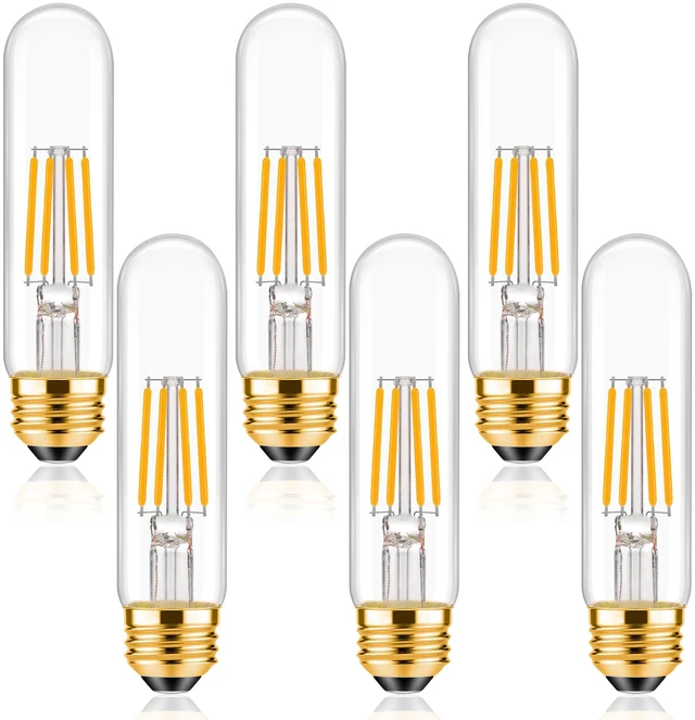 Main image of E26 T10 LED Bulb 4 Watt Equivalent 40W Warm White 2700K Tubular Bulbs for Desk Lamp,Bedbroom Bathroom, 6 Pack