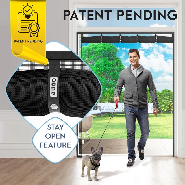 Alt view image 2 of 6 - Fiberglass Magnetic Screen Door Reversible Left Right Side Opening - Self Sealing, Heavy Duty, Hands Free, Keeps Bugs Out - Pet and Kid Friendly - Patent Pending Keep Open Feature 74 x 81