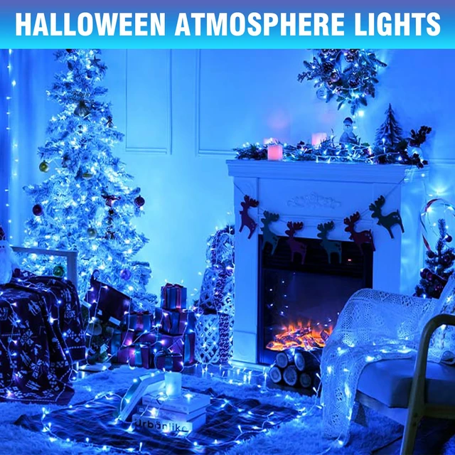 Alt view image 3 of 6 - 100FT Blue LED Fairy Lights, Connectable Christmas String Lights 8 Lighting Modes Waterproof Light with Timer for Tree, Bedroom, Patio, Wedding, Party, Indoor Outdoor Decor
