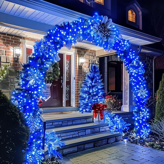 Alt view image 6 of 6 - 100FT Blue LED Fairy Lights, Connectable Christmas String Lights 8 Lighting Modes Waterproof Light with Timer for Tree, Bedroom, Patio, Wedding, Party, Indoor Outdoor Decor