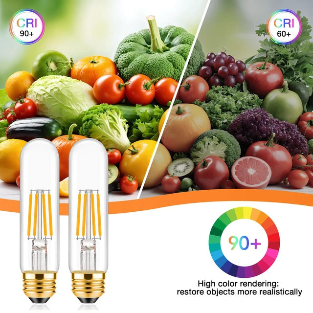 Alt view image 5 of 6 - E26 T10 LED Bulb 4 Watt Equivalent 40W Warm White 2700K Tubular Bulbs for Desk Lamp,Bedbroom Bathroom, 6 Pack