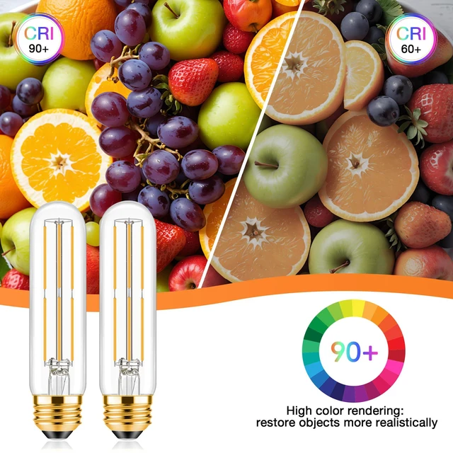 Alt view image 7 of 7 - E26 T10 LED Bulb 6 Watt Equivalent 60W Warm White 2700K Dimmable long light Bulb Tubular Bulbs Edison LED Filament Bulb,Desk Lamp,Bedbroom Cafe Restaurant Party, (5 in (6pack))