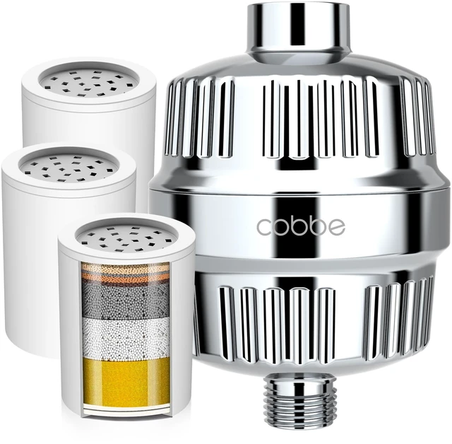 Main image of High Output Shower Filter for Hard Water - Extra 2 Replaceable Cartridges - Removing Chlorine and Harmful Substance, and Dramatically Improves The Condition of Your Skin, Hair and Nails - Chrome