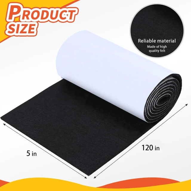 Alt view image 2 of 2 - Non Slip Furniture Pads, 5" x 120" Felt Strips with Adhesive Backing Cuttable Felt Chair Pads, Anti Scratch Floor Protectors for Furniture Feet Chair Legs