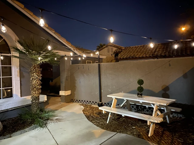 Alt view image 7 of 7 - Ambience Pro - 48 Ft Waterproof, Solar Power Outdoor String Lights - 1W LED Hanging Edison Bulbs Create Bistro Ambience in Your Yard - Commercial Grade, Shatterproof - 15 Lights, Soft White