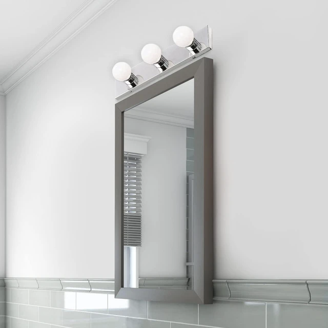 Alt view image 6 of 7 - 500850 3-Light Vanity Strip Light Contemporary Dimmable for Bathroom, Bedroom, Makeup Vanity, Polished Chrome