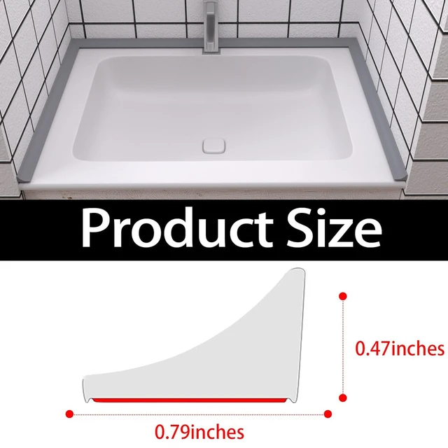 Alt view image 3 of 6 - Silicone Shower Threshold Water Dam Barrier, 39 Inch, Gray Self-Adhesive Shower Door Bootom Seal Strip, Shower Water Guard Blocker for Walk in Bathroom, Kitchen