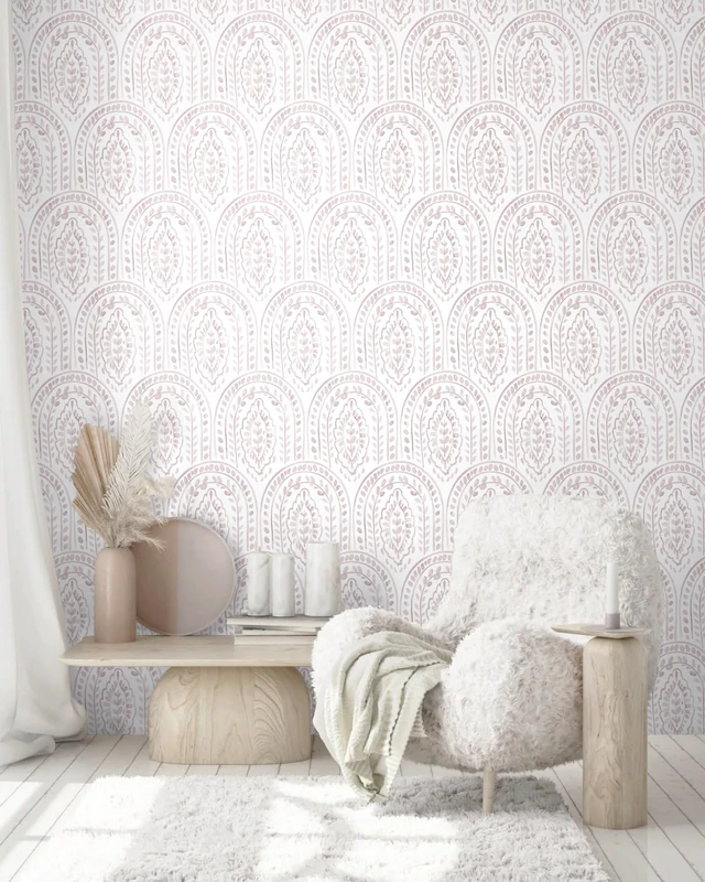 Alt view image 2 of 7 - Pink Peel and Stick Wallpaper Boho Wall Paper Peel and Stick Modern Contact Paper Self Adhesive Wallpaper for Bedroom and Bathroom Removable Cabinet Shelf Liner Vinyl 17.3X197