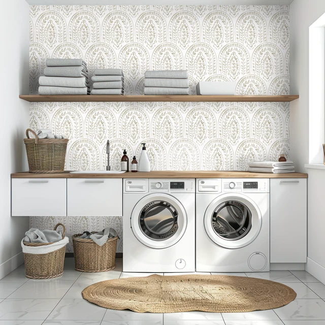 Alt view image 3 of 7 - Boho Peel and Stick Wallpaper - Modern Peel and Stick Removable Contact Paper Self Adhesive Wallpaper for Bedroom and Bathroom - Cabinet Shelf Liner Vinyl 197"x17.3