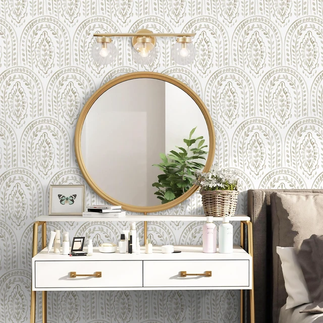 Alt view image 7 of 7 - Boho Peel and Stick Wallpaper - Modern Peel and Stick Removable Contact Paper Self Adhesive Wallpaper for Bedroom and Bathroom - Cabinet Shelf Liner Vinyl 197"x17.3
