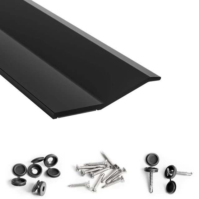 Main image of Garage Door Seal Top and Sides with Nails, 36 FT, Black Garage door insulation weather stripping, universal fit, includes nails and lids, TPE weatherproofing trim for garage doors