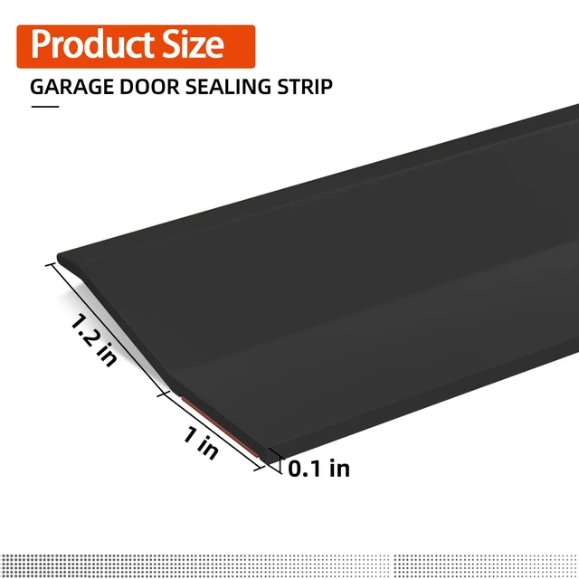 Alt view image 2 of 7 - Garage Door Seal Top and Sides with Nails, 36 FT, Black Garage door insulation weather stripping, universal fit, includes nails and lids, TPE weatherproofing trim for garage doors