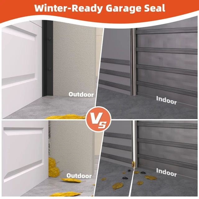 Alt view image 5 of 7 - Garage Door Seal Top and Sides with Nails, 36 FT, Black Garage door insulation weather stripping, universal fit, includes nails and lids, TPE weatherproofing trim for garage doors