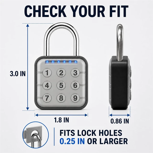 Alt view image 2 of 7 - Combination Lock, Combination Lock for Locker, Locker Lock & Gym Locker Lock - High Security, Easy to Use for Gym, School, Travel, Outdoor, 2.95 Inch