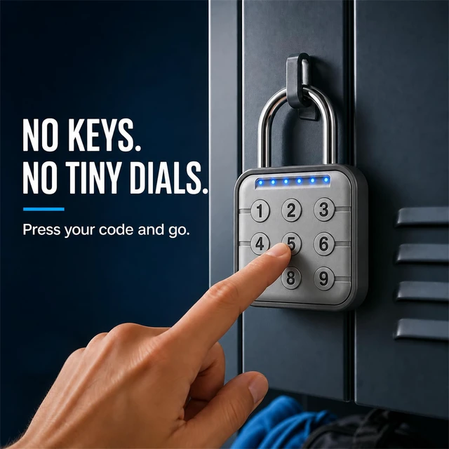 Alt view image 3 of 7 - Combination Lock, Combination Lock for Locker, Locker Lock & Gym Locker Lock - High Security, Easy to Use for Gym, School, Travel, Outdoor, 2.95 Inch