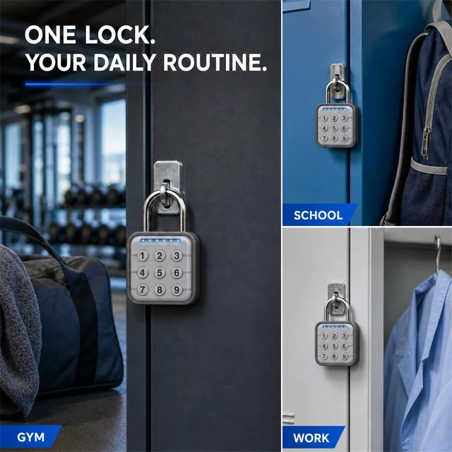 Alt view image 7 of 7 - Combination Lock, Combination Lock for Locker, Locker Lock & Gym Locker Lock - High Security, Easy to Use for Gym, School, Travel, Outdoor, 2.95 Inch