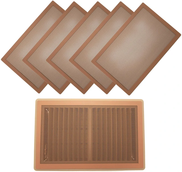 Main image of Extra Strong Magnetic Air Vent Screen Cover for Floor 5-Pack (7" x 11", Brown)