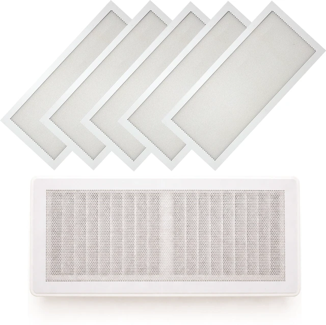 Main image of Extra Strong Magnetic Air Vent Screen Cover for Floor 5-Pack (5" x 13", White)