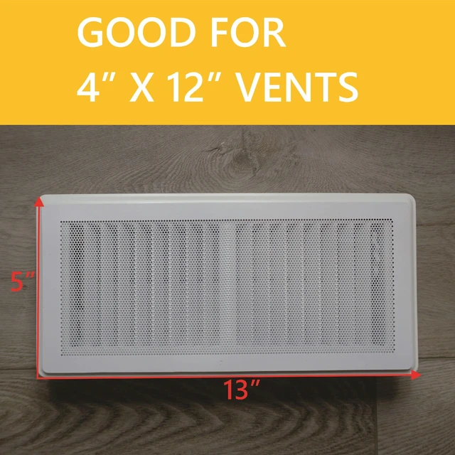 Alt view image 6 of 6 - Extra Strong Magnetic Air Vent Screen Cover for Floor 5-Pack (5" x 13", White)