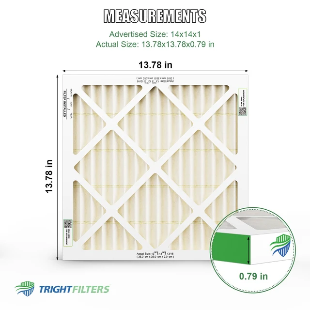 Alt view image 2 of 7 - 14x14x1 Air Filter 4 Pack, MERV 11 Dust & Pet Dander Defense Electrostatic Pleated HVAC AC Furnace Filters Replacement for Home (Actual Size 13.78x13.78x0.79 in)