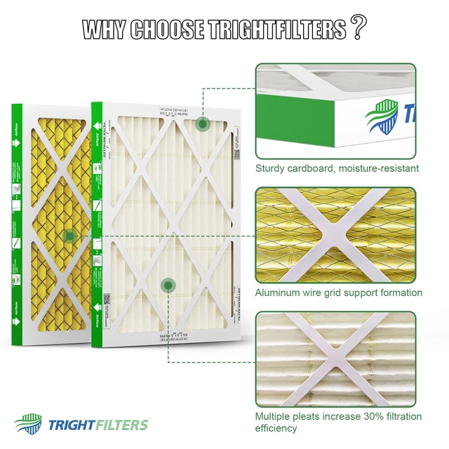 Alt view image 4 of 7 - 14x14x1 Air Filter 4 Pack, MERV 11 Dust & Pet Dander Defense Electrostatic Pleated HVAC AC Furnace Filters Replacement for Home (Actual Size 13.78x13.78x0.79 in)