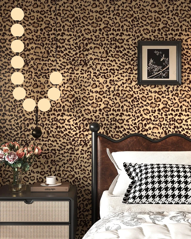 Alt view image 2 of 7 - Leopard Peel and Stick Wallpaper Cheetah Contact Paper Brown 17.3''×393'' Waterproof Vintage Wallpaper Self Adhesive Removable Wall Paper Leopard Print Wallpapers Vinyl for Bedroom Bathroom Cabinets