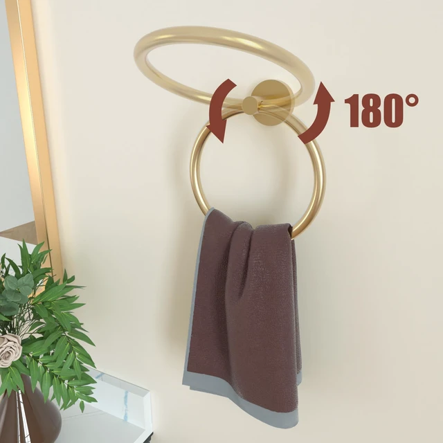 Alt view image 5 of 7 - 18 Inch Brushed Gold Bathroom Accessories, Thicken, 5-Piece Modern Towel Bar Set, Wall Mounted Towel Racks for Bathroom, Durable SUS304 Stainless Steel Bathroom Accessories Set
