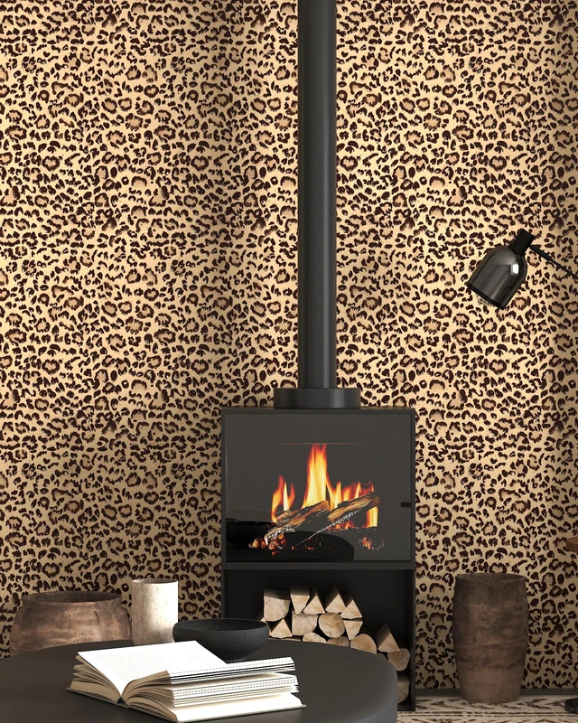 Alt view image 7 of 7 - Leopard Peel and Stick Wallpaper Cheetah Contact Paper Brown 17.3''×393'' Waterproof Vintage Wallpaper Self Adhesive Removable Wall Paper Leopard Print Wallpapers Vinyl for Bedroom Bathroom Cabinets