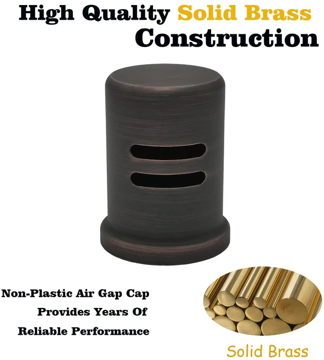 Alt view image 3 of 7 - Dishwasher Air Gap Kits with ORB Dishwasher Air Gap Cover and Matching Escutcheon, Replacement air gap dishwasher,Solid Brass Air Gap Cap, Oil Rubbed Bronze Finish